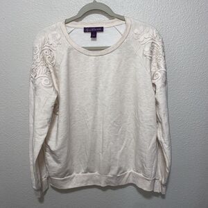 Gloria Vanderbilt Off White Sweatshirt Size L